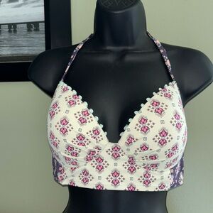 Victorias Secret Fabulous Long Line Starbright Geo Paisley Bikini Top 34D